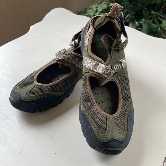 Lands End Women’s Mary Jane Trekker Breathable Mesh Leather Hiking Shoes Size 7B - Picture 1 of 11